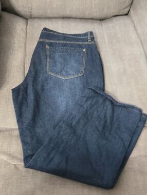 Natural Reflections Dark Blue Denim Jeans with Red Plaid Lining